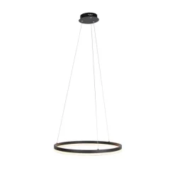 QAZQA Design hanglamp zwart 60 cm incl. LED 3-staps dimbaar - Anello