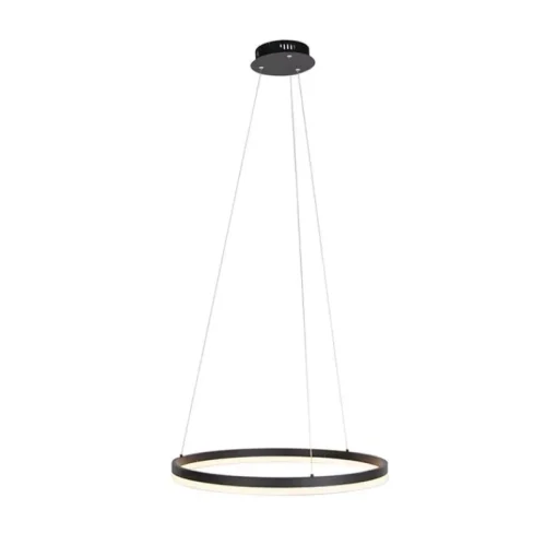 QAZQA Design hanglamp zwart 60 cm incl. LED 3-staps dimbaar - Anello