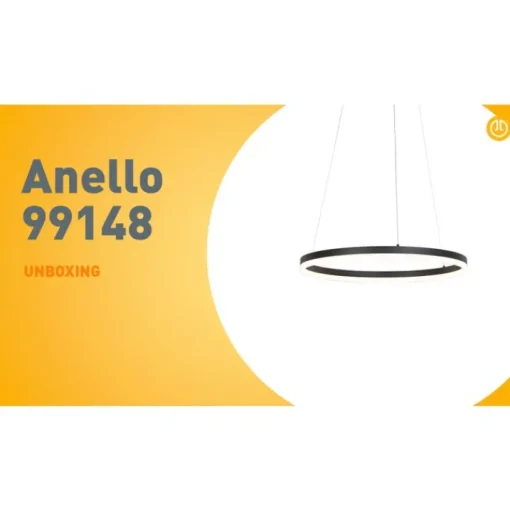 QAZQA Design hanglamp zwart 60 cm incl. LED 3-staps dimbaar - Anello