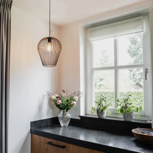 QAZQA Design hanglamp zwart - Wire Ario
