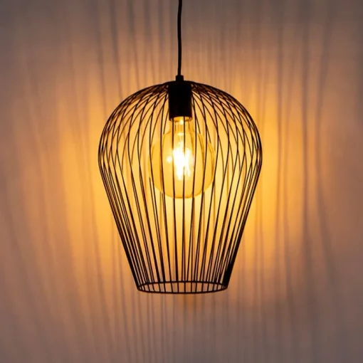 QAZQA Design hanglamp zwart - Wire Ario