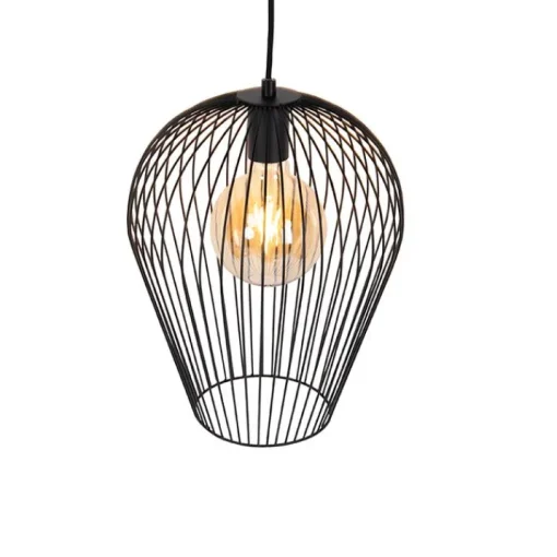 QAZQA Design hanglamp zwart - Wire Ario