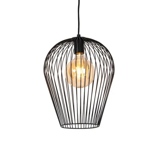 QAZQA Design hanglamp zwart - Wire Ario