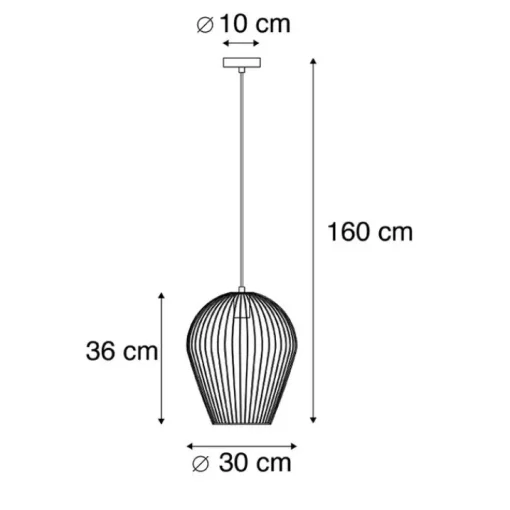 QAZQA Design hanglamp zwart - Wire Ario