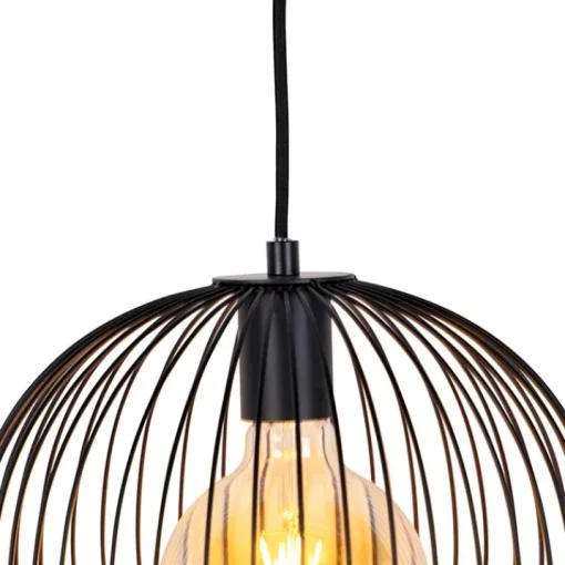 QAZQA Design hanglamp zwart - Wire Ario