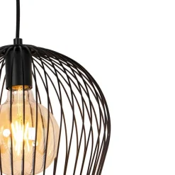 QAZQA Design hanglamp zwart - Wire Ario