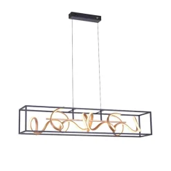 Paul Neuhaus Design hanglamp zwart met goud dimbaar incl. LED - Krisscross Cage