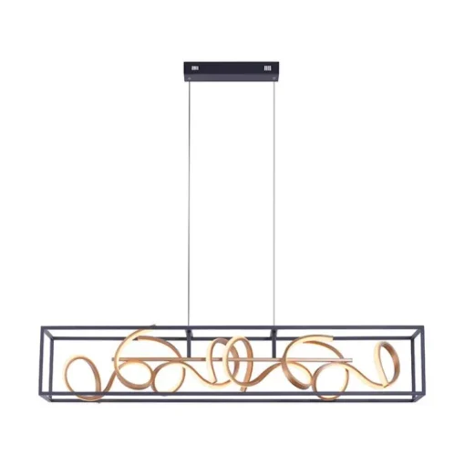 Paul Neuhaus Design hanglamp zwart met goud dimbaar incl. LED - Krisscross Cage