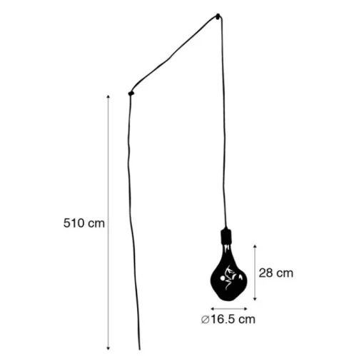 QAZQA Design hanglamp zwart met stekker incl. LED lamp dimbaar - Cavalux