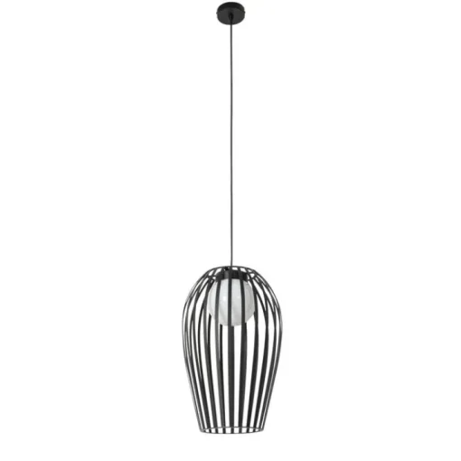 QAZQA Design hanglamp zwart met opaal IP44 - Angela