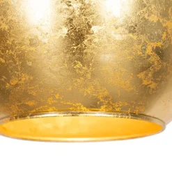 QAZQA Design hanglamp zwart met goud glas 5-lichts - Bert