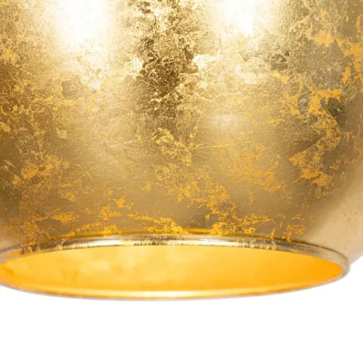 QAZQA Design hanglamp zwart met goud glas 5-lichts - Bert