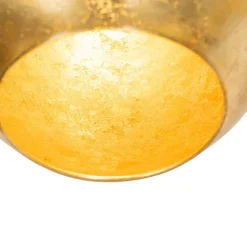 QAZQA Design hanglamp zwart met goud glas 5-lichts - Bert