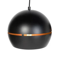 QAZQA Design hanglamp zwart met gouden binnenkant 3-lichts - Buell