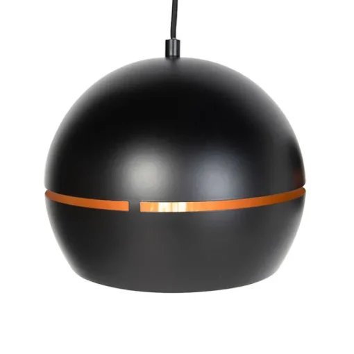 QAZQA Design hanglamp zwart met gouden binnenkant 3-lichts - Buell