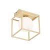 QAZQA Design plafondlamp goud met wit glas - Aniek
