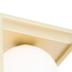 QAZQA Design plafondlamp goud met wit glas - Aniek