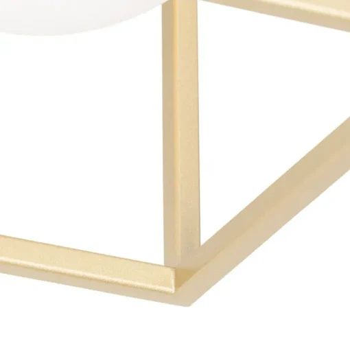 QAZQA Design plafondlamp goud met wit glas - Aniek