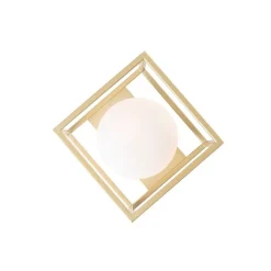QAZQA Design plafondlamp goud met wit glas - Aniek