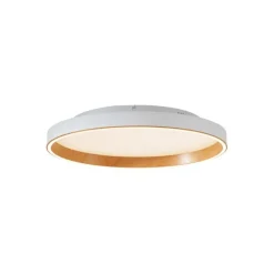QAZQA Design plafondlamp wit met hout 60cm incl. LED 3-way switch - Ingo
