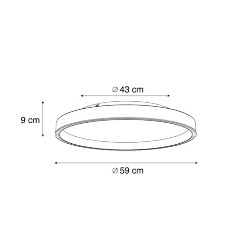 QAZQA Design plafondlamp wit met hout 60cm incl. LED 3-way switch - Ingo