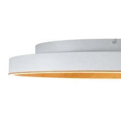 QAZQA Design plafondlamp wit met hout 60cm incl. LED 3-way switch - Ingo