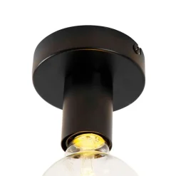 QAZQA Design plafondlamp zwart met G95 kopspiegel zwart - Facil