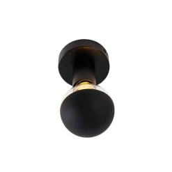 QAZQA Design plafondlamp zwart met G95 kopspiegel zwart - Facil