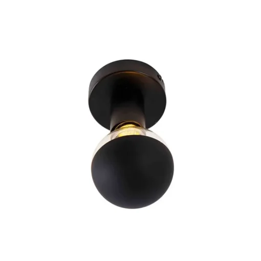 QAZQA Design plafondlamp zwart met G95 kopspiegel zwart - Facil