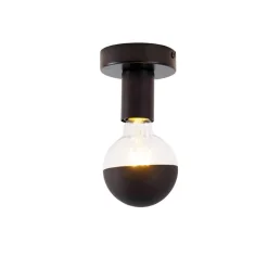 QAZQA Design plafondlamp zwart met G95 kopspiegel zwart - Facil
