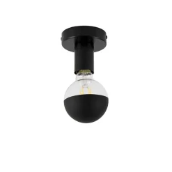 QAZQA Design plafondlamp zwart met G95 kopspiegel zwart - Facil