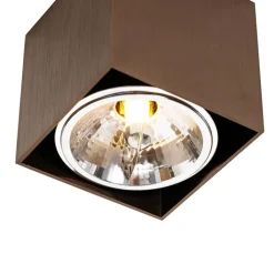 QAZQA Design spot donkerbrons vierkant draai en kantelbaar - Box