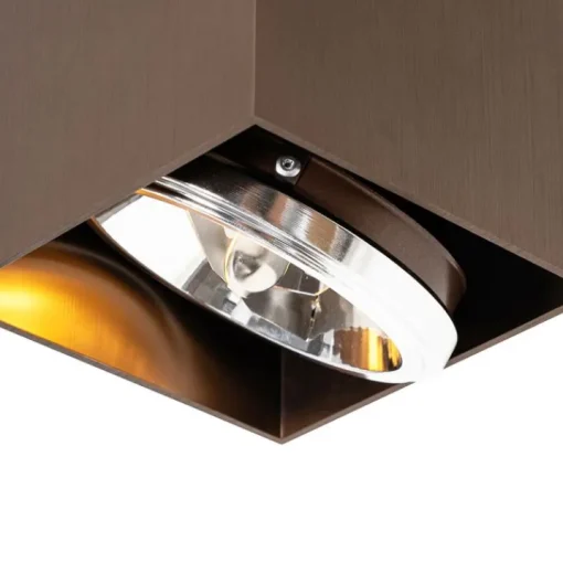QAZQA Design spot donkerbrons vierkant draai en kantelbaar - Box