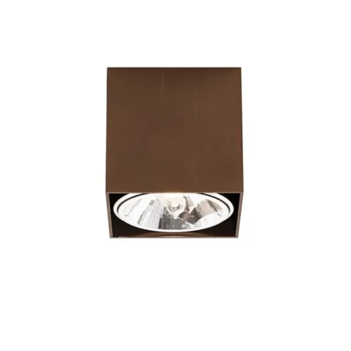 QAZQA Design spot donkerbrons vierkant draai en kantelbaar - Box