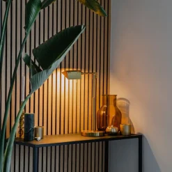 QAZQA Design tafellamp goud incl. LED met touch dimmer - Notia