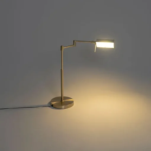 QAZQA Design tafellamp goud incl. LED met touch dimmer - Notia