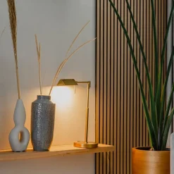 QAZQA Design tafellamp goud incl. LED met touch dimmer - Notia