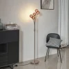 QAZQA Design vloerlamp brons met brons glas 5-lichts - Athens