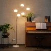 QAZQA Design vloerlamp staal met opaal glas 5-lichts - Sixties Marmo