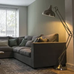 QAZQA Design vloerlamp staal verstelbaar - Hobby