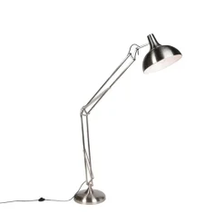QAZQA Design vloerlamp staal verstelbaar - Hobby