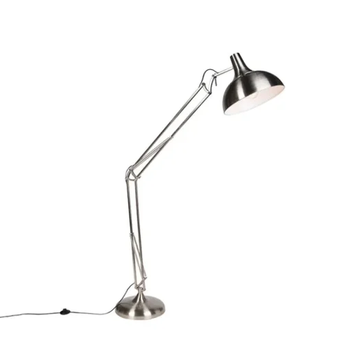 QAZQA Design vloerlamp staal verstelbaar - Hobby