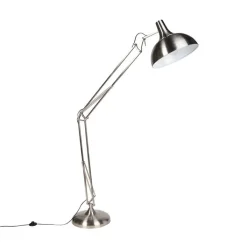 QAZQA Design vloerlamp staal verstelbaar - Hobby
