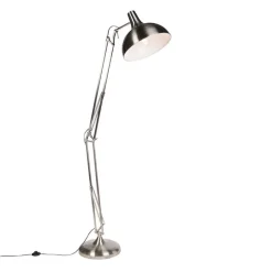 QAZQA Design vloerlamp staal verstelbaar - Hobby