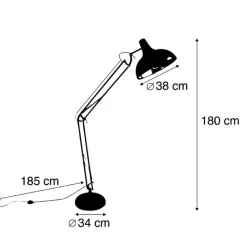 QAZQA Design vloerlamp staal verstelbaar - Hobby