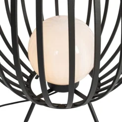 QAZQA Design vloerlamp zwart met opaal 70 cm IP44 - Angela