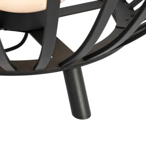 QAZQA Design vloerlamp zwart met opaal 110 cm IP44 - Angela