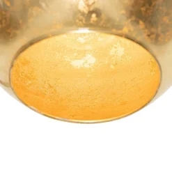 QAZQA Design vloerlamp zwart met goud glas - Bert