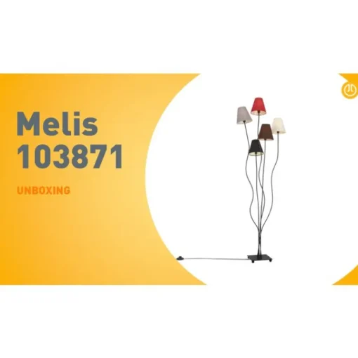QAZQA Design vloerlamp zwart met stoffen kappen 5-lichts - Melis