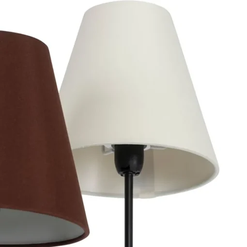 QAZQA Design vloerlamp zwart met stoffen kappen 5-lichts - Melis